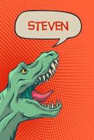 Steven: Personalized Dino Isometric DOT Paper notebook 120 pages 6"x9" 1796805432 Book Cover
