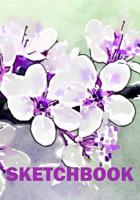 sketchbook: sketchbook with flowers in purple and white. 1070352993 Book Cover