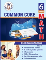 Grade 6 Common Core Math: Multiple Choice and Free Response 2500+ Practice Questions and Solutions Full length online practice test 108809743X Book Cover