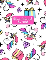 Sketchbook for Kids: Pretty Unicorn Large Sketch Book for Drawing, Writing, Painting, Sketching, Doodling and Activity Book- Birthday and Christmas Gift Ideas for Kids, Girls, Boys, Teens and Women -  1655696424 Book Cover