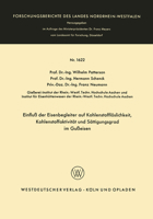 Einfluß der Eisenbegleiter auf Kohlenstofflöslichkeit, Kohlenstoffaktivität und Sättigungsgrad im Gußeisen 366306252X Book Cover