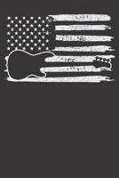 Notebook: College Ruled 6x9 120 Pages USA Flag Guitar 1081974362 Book Cover