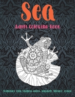 Sea - Adult Coloring Book - Stingray fish, Chinese carps, Seashell, Moray, other null Book Cover