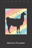 Retro llama shadow Monthly Planner: Monthly Calendar (Daily planner with notes) for Lama and alpaca lovers and friends 1659648769 Book Cover