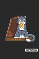 Notebook: DIN A5 Katze Pizza Notizheft liniert | 120 Seiten liniertes Katze Pizza Notizbuch für Notizen in Schule, Universität, Arbeit oder zuhause. | Eine tolles Geschenk für Ihre Liebsten. 1672394236 Book Cover