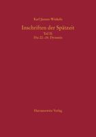 Inschriften Der Spatzeit II: Die 22. -24. Dynastie 3447105100 Book Cover