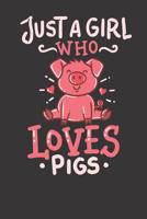Notebook: Dot Grid Dotted 6x9 120 Pages Pig Just A Girl Animal Farmer Funny Gift 1082012238 Book Cover