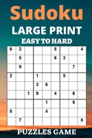 Sudoku Large Print Hard to Easy Puzzle Game: One Puzzle Per Page - Easy, Medium, and Hard Large Print Puzzle Book For Adults, Puzzle Book Gift B08CPBK1HV Book Cover