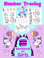 Number Tracing: Workbook for Girls: Numbers Practice Workbook for Preschoolers and Kids Ages 3-5 B086Y6M6ZT Book Cover