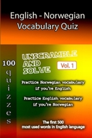 English - Norwegian Vocabulary Quiz - Match the Words - Volume 1 B0BL4ZM8FL Book Cover