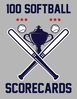 100 Softball Scorecards : 100 Scorecards for Baseball and Softball Games 1095133209 Book Cover
