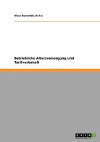 Betriebliche Altersversorgung und Tarifvorbehalt 3638813592 Book Cover