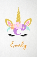 Everly A5 Lined Notebook 110 Pages: Funny Blank Journal For Lovely Magical Unicorn Face Dream Family First Name Middle Last Surname. Unique Student Teacher Scrapbook/ Composition Great For Home School 1706362943 Book Cover