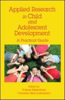 Applied Research in Child and Adolescent Development: A Practical Guide 1848728158 Book Cover