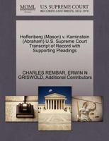 Hoffenberg (Mason) v. Kaminstein (Abraham) U.S. Supreme Court Transcript of Record with Supporting Pleadings 127056613X Book Cover