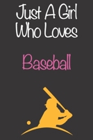Just A Girl Who Loves Baseball: Gift Notebook for Baseball Lovers, Great Gift for a Girl who likes Ball Sports, Christmas Gift Book for Baseball Player and Coach, Journal to Write in and Lined Noteboo 1676784888 Book Cover