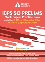 IBPS SO Prelims Mock Paper Practice Book For IT Officer/ Agriculture Officer/ Marketing Officer/ HR Officer 9388964047 Book Cover