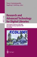 Research and Advanced Technology for Digital Libraries: 5th European Conference, ECDL 2001, Darmstadt, Germany, September 4-9, 2001. Proceedings (Lecture Notes in Computer Science) 3540425373 Book Cover