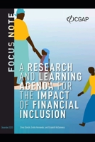 A Research and Learning Agenda for the Impact of Financial Inclusion B08QWRN2R2 Book Cover