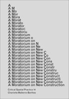 A Moratorium on New Construction 1915609003 Book Cover