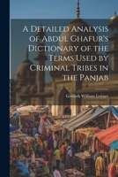 A Detailed Analysis of Abdul Ghafur's Dictionary of the Terms Used by Criminal Tribes in the Panjab 1022728784 Book Cover