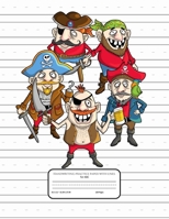 Handwriting Practice Paper With Lines: Composition Book for Kindergarten Upwards 120 Dashed Midline Sheets Large 8.5x11 Workbook Funny Pirates Themed Cover 1697386520 Book Cover