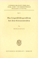 Das Liquiditatsproblem Bei Den Girozentralen 3428005139 Book Cover