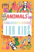 Animals Coloring Book For Kids: Great Gift For Kids, Age 3-8, For Boys And Girls, 50 Animal Coloring Pages B084DGWDZB Book Cover