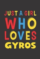 Just A Girl Who Loves Gyros: Gyros Lovers Girl Women Funny Gifts Lined Journal Notebook 6x9 120 Pages 1676561595 Book Cover