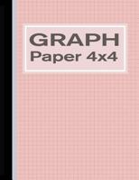 Graph Paper 4x4: Quad Rule 1/4 Inch Squares Notebook - Red 1727226143 Book Cover
