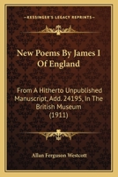 New Poems by James I of England 1018259244 Book Cover