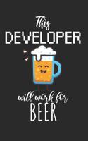 This developer will work for beer: Notebook for developers and programmers with lines and page numbers 1073459527 Book Cover