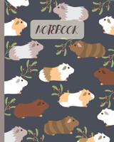 Notebook: Cute Guinea Pigs Cartoon Cover - Lined Notebook, Diary, Track, Log & Journal - Gift Idea for Boys Girls Teens Men Women (8"x10" 120 Pages) 1080156356 Book Cover