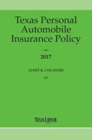 Texas Personal Automobile Insurance Policy 2017 1628813377 Book Cover
