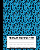 Primary Composition: Mermaid Blue Marble Composition Book for Girls K-2. Beautiful notebook handwriting paper. Primary ruled - middle dotte 1724589679 Book Cover