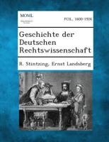 Geschichte Der Deutschen Rechtswissenschaft 128736117X Book Cover