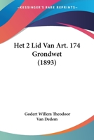 Het 2 Lid Van Art. 174 Grondwet (1893) 116100467X Book Cover