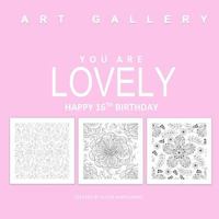 You Are Lovely Happy 16th Birthday: Adult Coloring Book Birthday in All D; 16th Birthday Gifts for Girls in Al; 16th Birthday in Al; 16th Birthday Gifts in Al; 16th Birthday Card in Of; 16th Birthday  1523710934 Book Cover