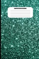 Composition Notebook: Blue-Green Aquamarine with Sparkles Abstract Design (100 Pages, College Ruled) 1718119917 Book Cover