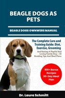 BEAGLE DOGS AS PETS – BEAGLE DOGS OWNWERS MANUAL: The Complete Care and Training Guide: Diet, Exercise, Grooming, And Raising A Playful And Loving Family Dog + 30 Bonding Tips And Meal Plans B0F31CKTZQ Book Cover