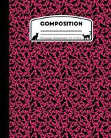 Composition: Cat Pattern Pink Marble Composition Notebook Wide Ruled 7.5 x 9.25 in, 100 pages (50 sheets) book for kids, school, st 1721691375 Book Cover