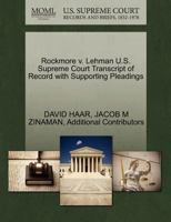 Rockmore v. Lehman U.S. Supreme Court Transcript of Record with Supporting Pleadings 1270331175 Book Cover