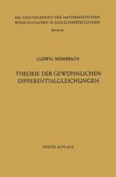 Theorie Der Gewohnlichen Differentialgleichungen: Auf Funktionentheoretischer Grundlage Dargestellt 3540032983 Book Cover