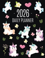 Unicorn Daily Planner 2026: Cute 2026 Year Organizer: January-December (12 Months) Large Funny Magical Fairy Tale Horse Agenda 1965994822 Book Cover