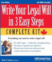 Write Your Legal Will in 3 Easy Steps - CAN: Everything you need to write a legal will 1551808013 Book Cover