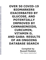 Over 50 Covid-19 Biomarkers Exacerbated by Glucose, and Potentially Improved by Cannabinoids, Curcumin, Vitamin D, and Gaba: Results of an Ongoing Database Search 1387681311 Book Cover