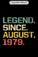 Composition Notebook: Legend Since August 1979 - 40 Years Old Gift Journal/Notebook Blank Lined Ruled 6x9 100 Pages 1702178943 Book Cover