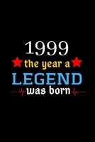 1999 The Year A Legend Was Born: : Beautiful, Happy 21st Birthday Notebook, Diary, Logbook, Perfect Gift For 22 Year Old Men And Women 1658742532 Book Cover
