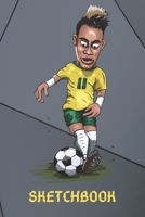Neymar Football Sketchbook: Football Sketchpad With Border 6 x 9 in, 120 pages for drawing - for soccer sport lovers (kids, boys, children) 1692774514 Book Cover