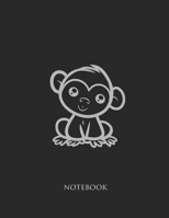 Cute Chimp Notebook: Half Picture Half Wide Ruled Notebook - Large (8.5 x 11 inches) - 110 Numbered Pages - Silver Softcover 1652875972 Book Cover